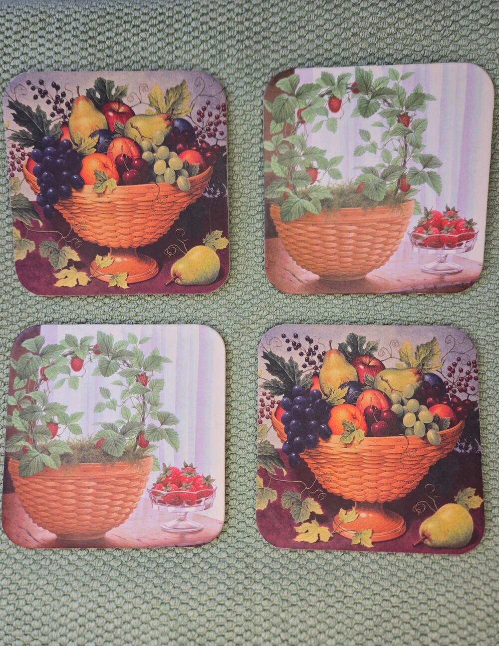 Longaberger Coaster Set of 4 Cork Backed